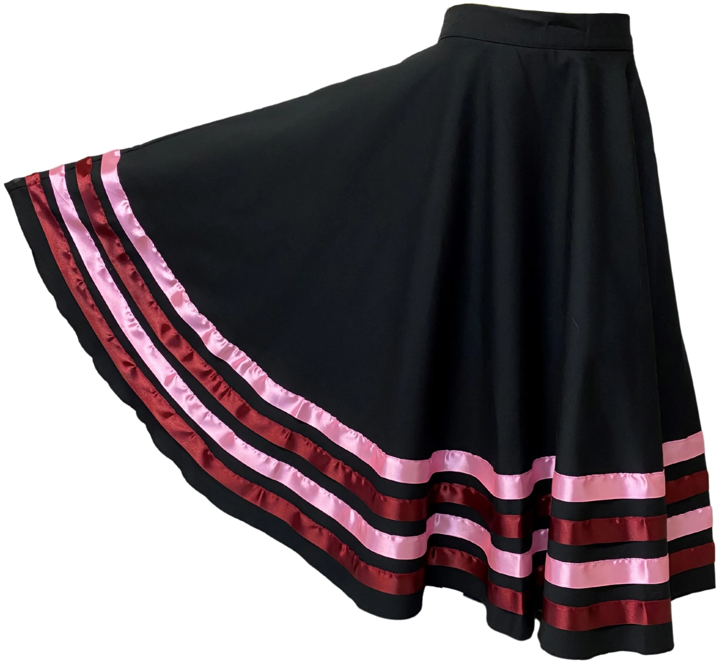 Character Skirt Wide 4 Ribbons Bubblegum Pink/Burgundy