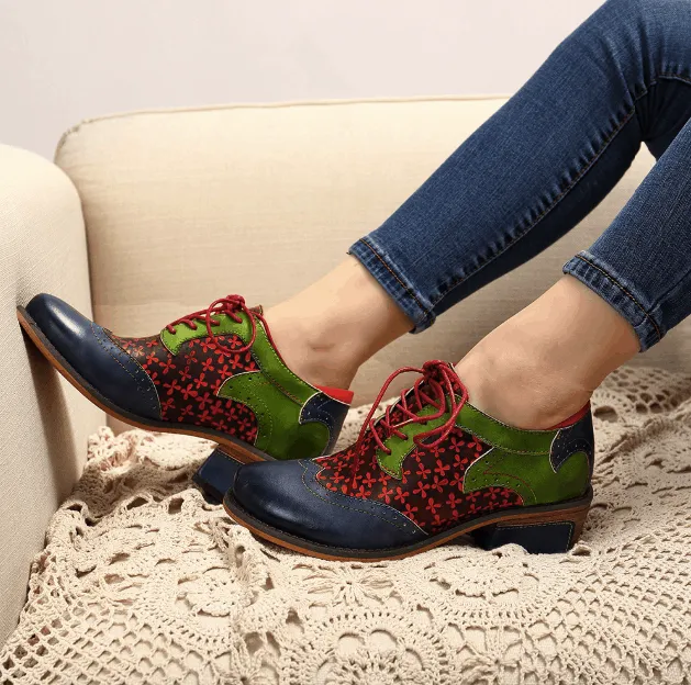 [Clearance] British Stylish Leather Fashion Women's Shoes (Blue 39)