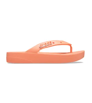 Crocs Women's Classic Flip Flops Platform Sandals | Papaya
