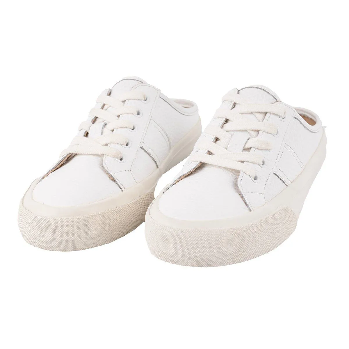 Crown Vintage Floraine Mules Low-Top Sneakers Fabric White Colour For Women