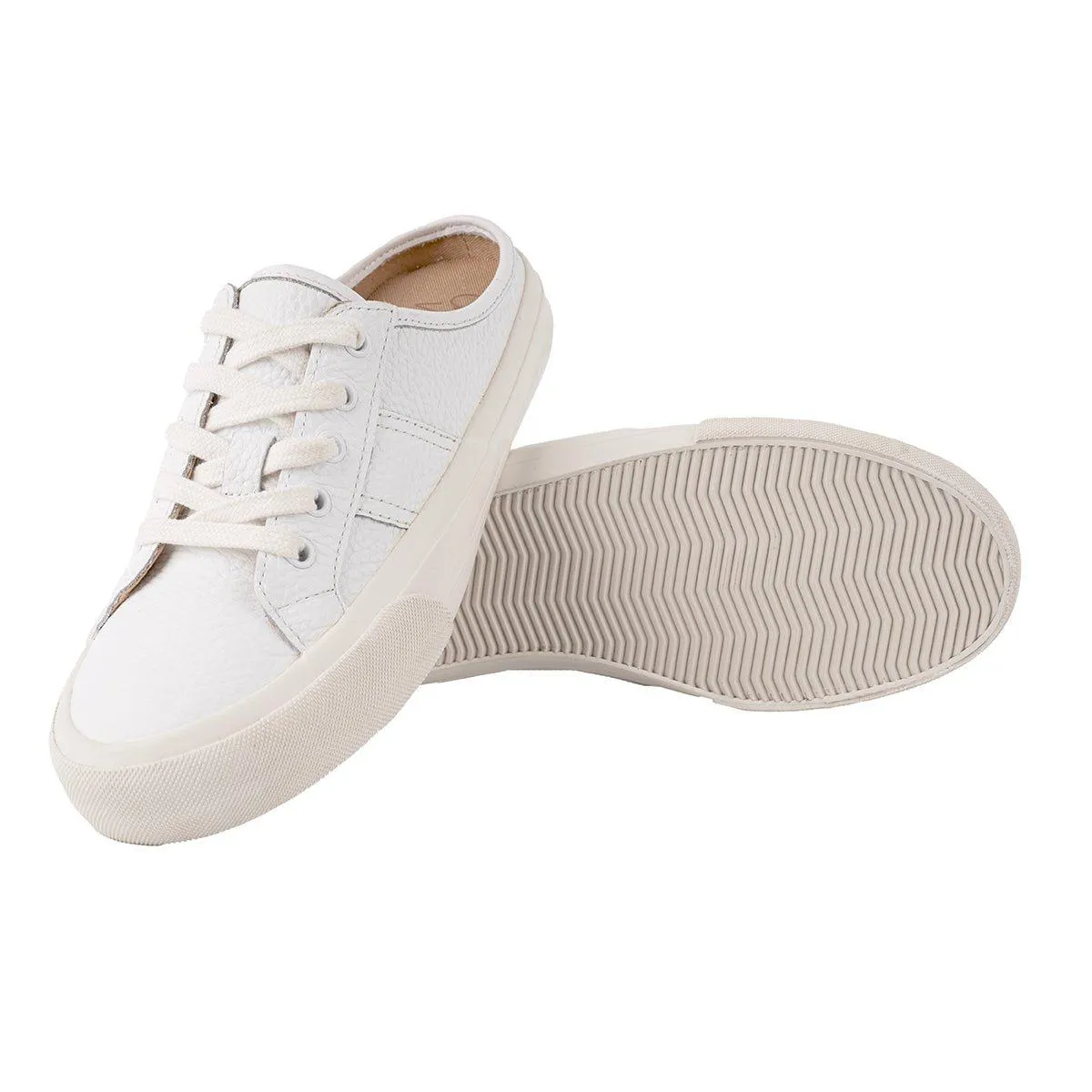Crown Vintage Floraine Mules Low-Top Sneakers Fabric White Colour For Women