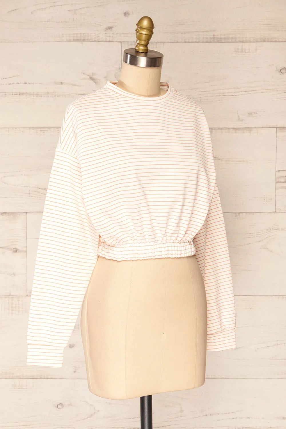 Cruise Crewneck | Striped Cropped Top