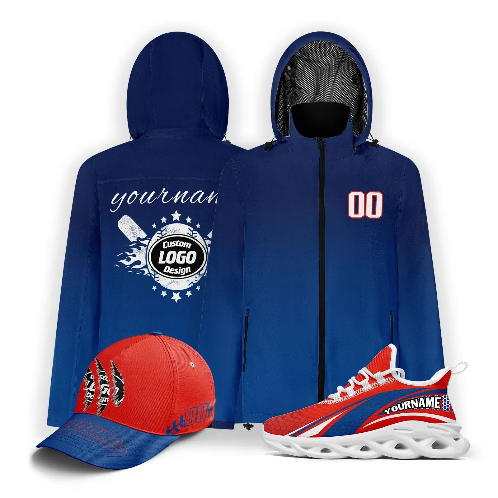 Custom Baseball Outerwear Hat and Shoes Combo Offer Personalized Combo ZH-E025023-29