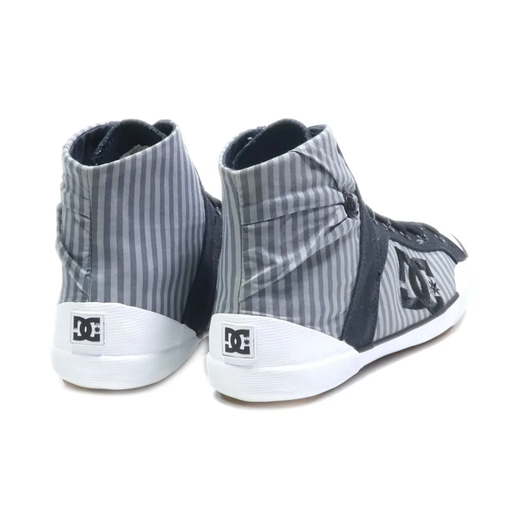 Dc Shoes High-Top Sneakers Fabric Grey Colour For Women