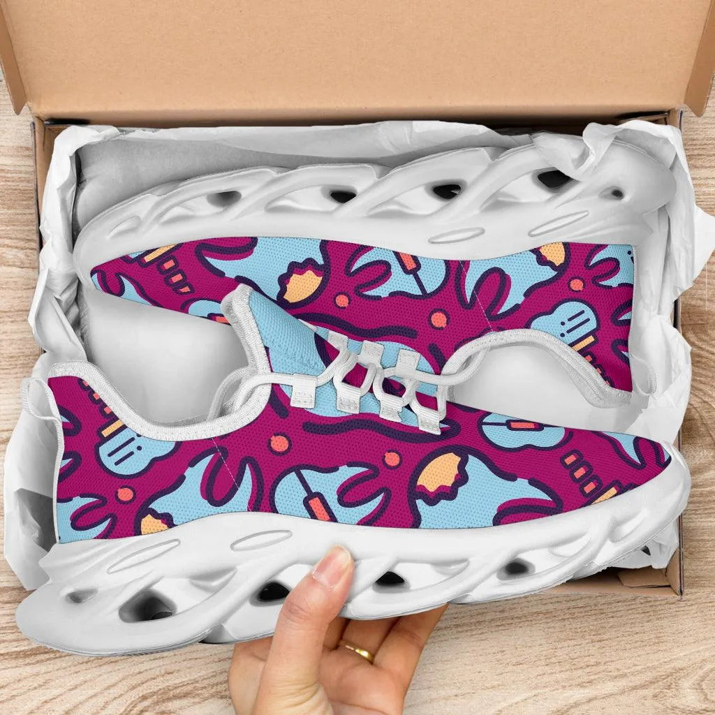 Dentist Blue and Pink Sneakers - White