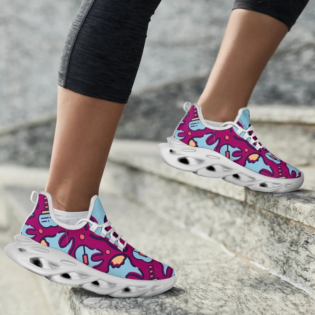 Dentist Blue and Pink Sneakers - White