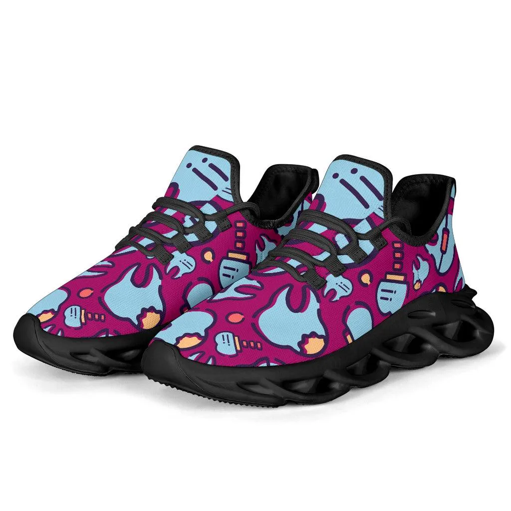 Dentist Blue and Pink Sneakers - White