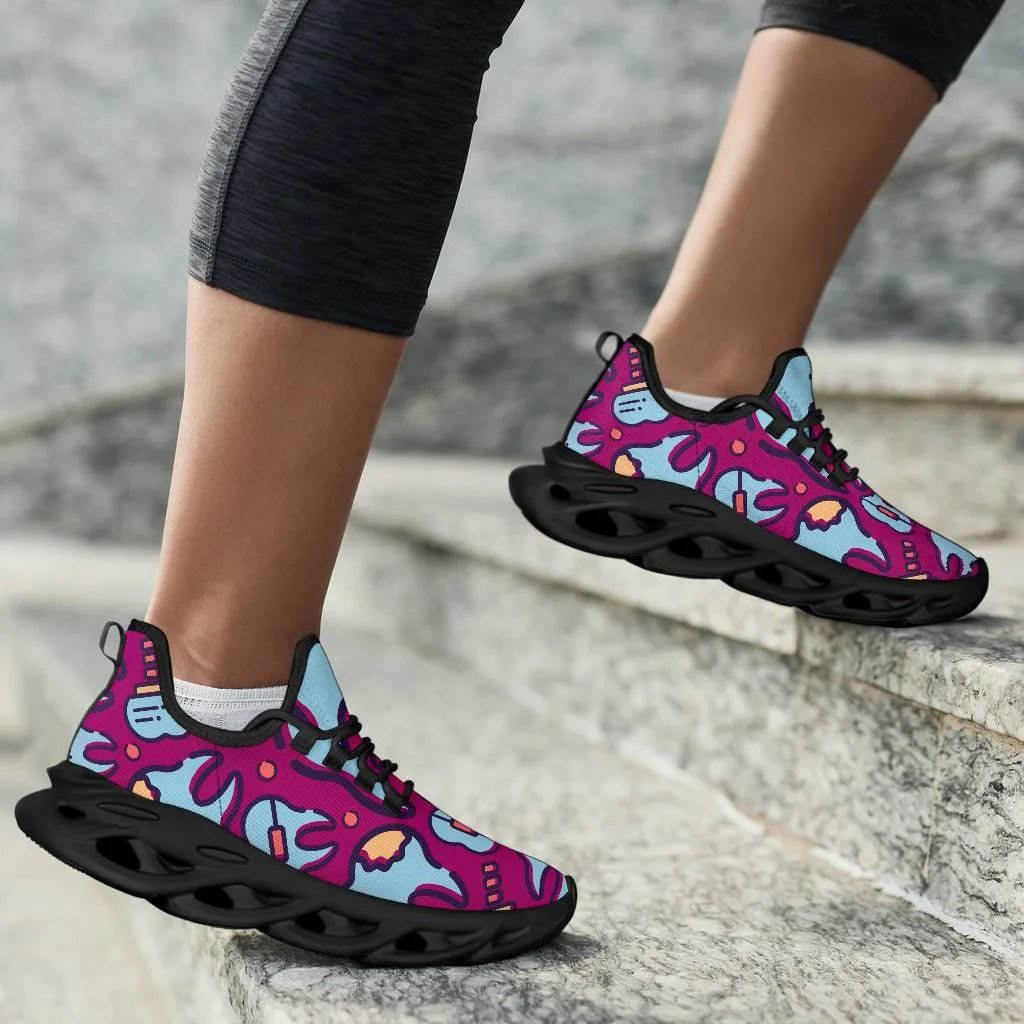 Dentist Blue and Pink Sneakers - White