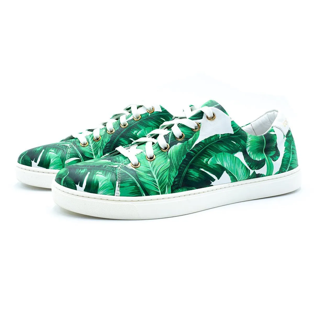 Dolce & Gabbana Low-Top Sneakers Leather Green Colour For Women