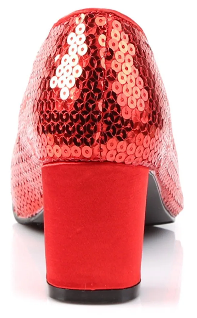DOROTHY-01 Red Sequins Heels