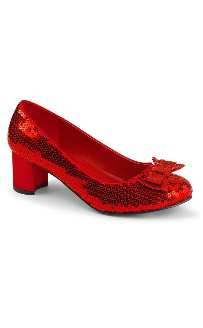 DOROTHY-01 Red Sequins Heels