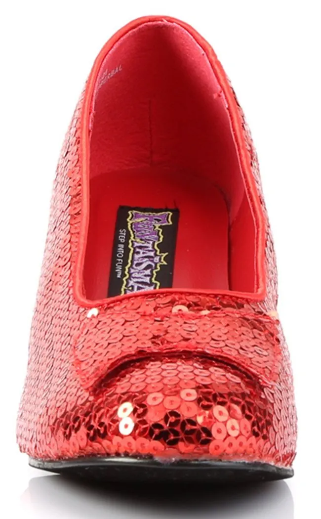 DOROTHY-01 Red Sequins Heels