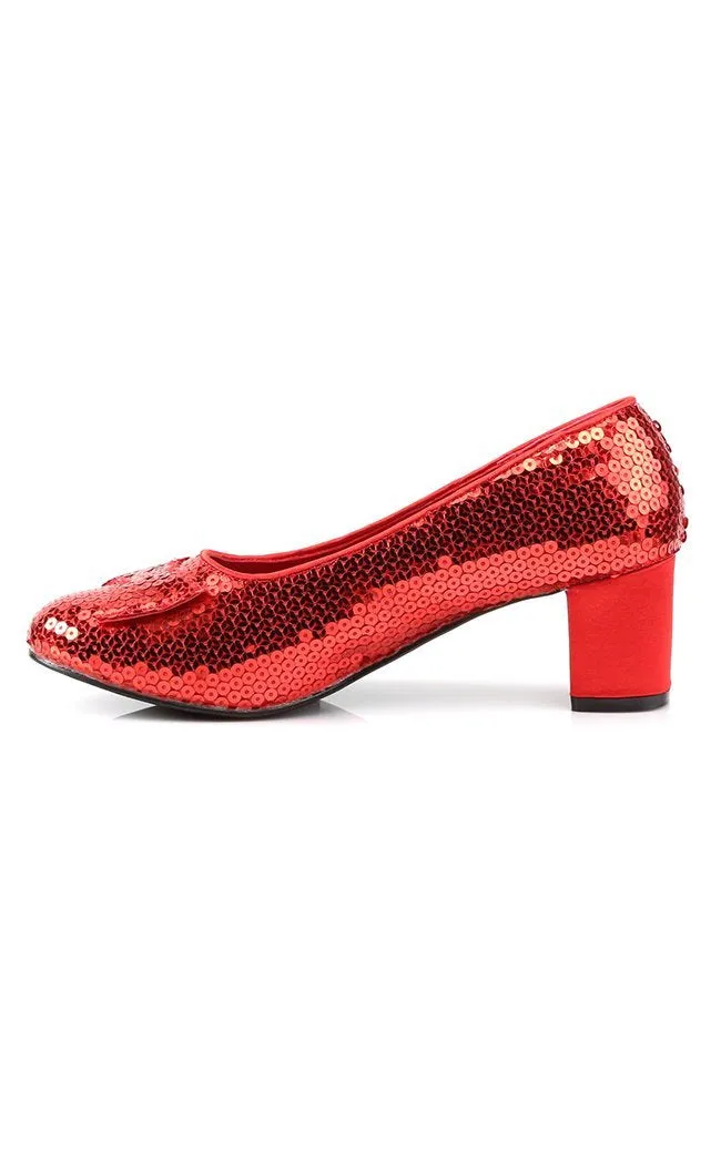DOROTHY-01 Red Sequins Heels