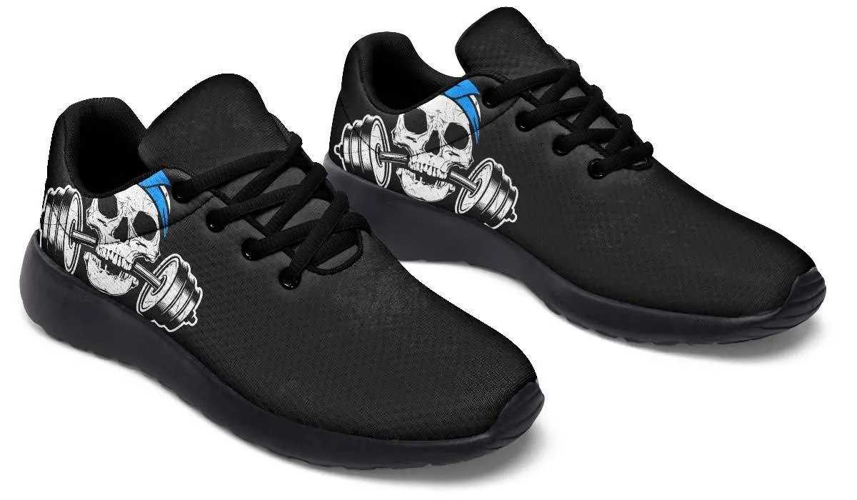 Dumbbell Skull Blue Bandana