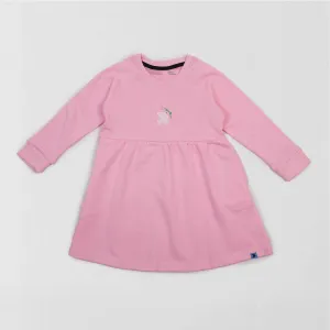 Embroidered Dove Long Sleeve Pocket Dress
