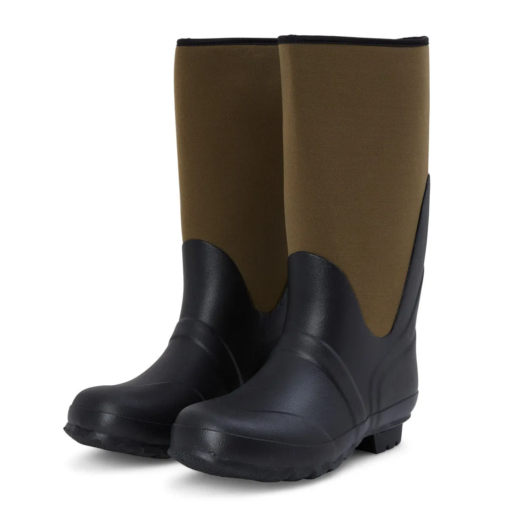 Extra Wide Calf Neoprene Rubber Rain Boots - Green - Up to 20 inch Calf - Wide in Foot and Ankle