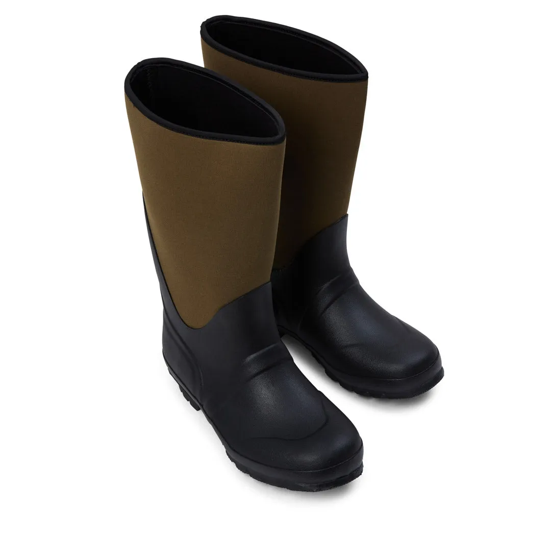 Extra Wide Calf Neoprene Rubber Rain Boots - Green - Up to 20 inch Calf - Wide in Foot and Ankle