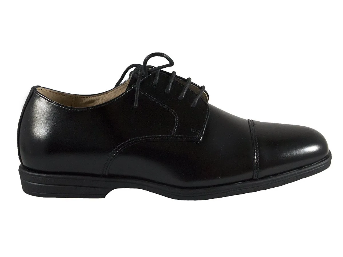 Florsheim 25586 Lace-Up Boy's Shoe - Cap Toe- Oxford- Black
