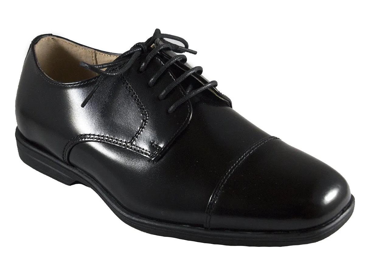Florsheim 25586 Lace-Up Boy's Shoe - Cap Toe- Oxford- Black