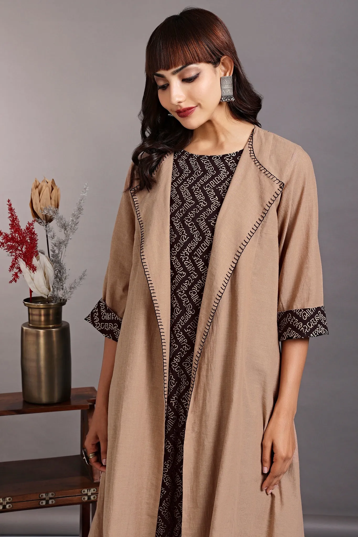 front lapel overlay - rosegold & midnight sky