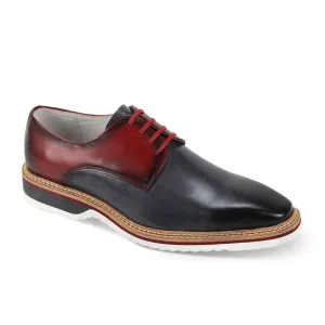 Giovann Reggie Grey/Burgundy Men's Lace Up Tow-Tone Casual Shoes
