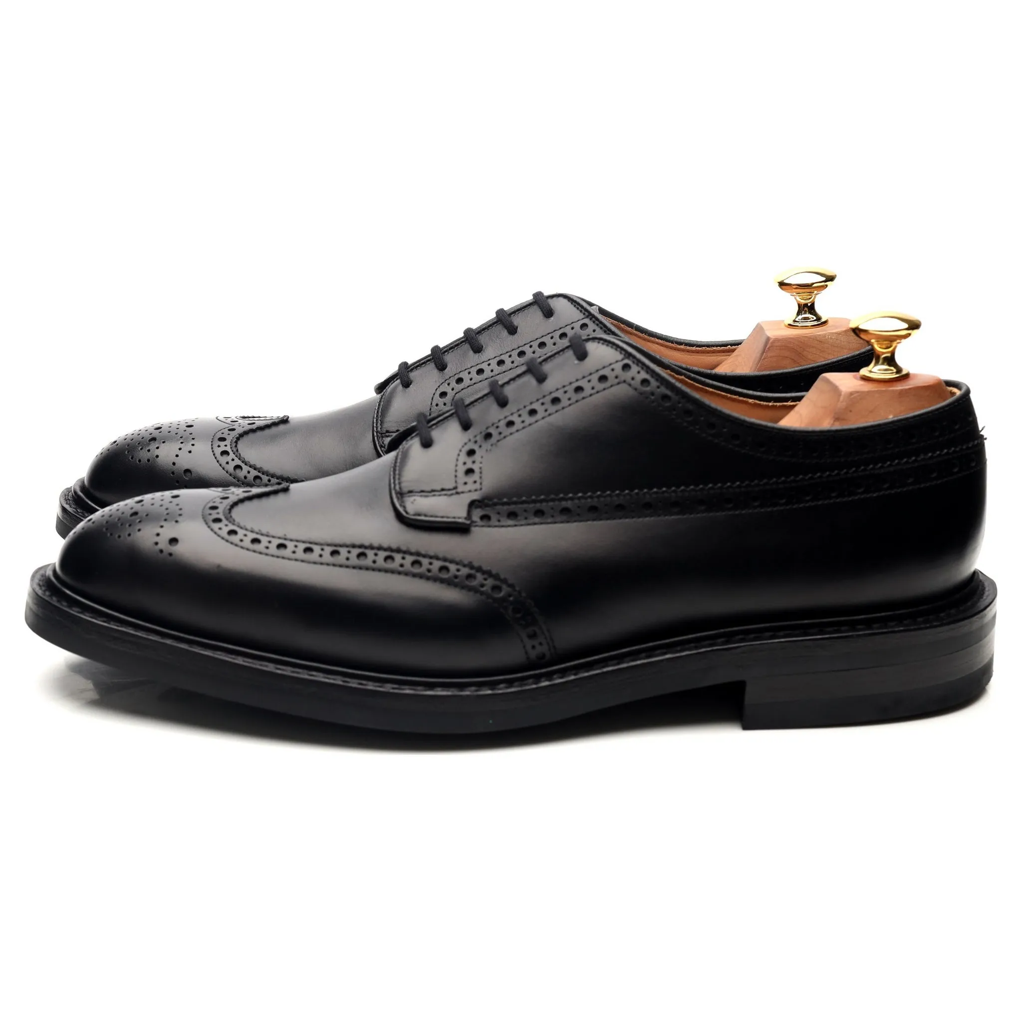'Grafton' Black Leather Derby Brogues UK 9.5 G