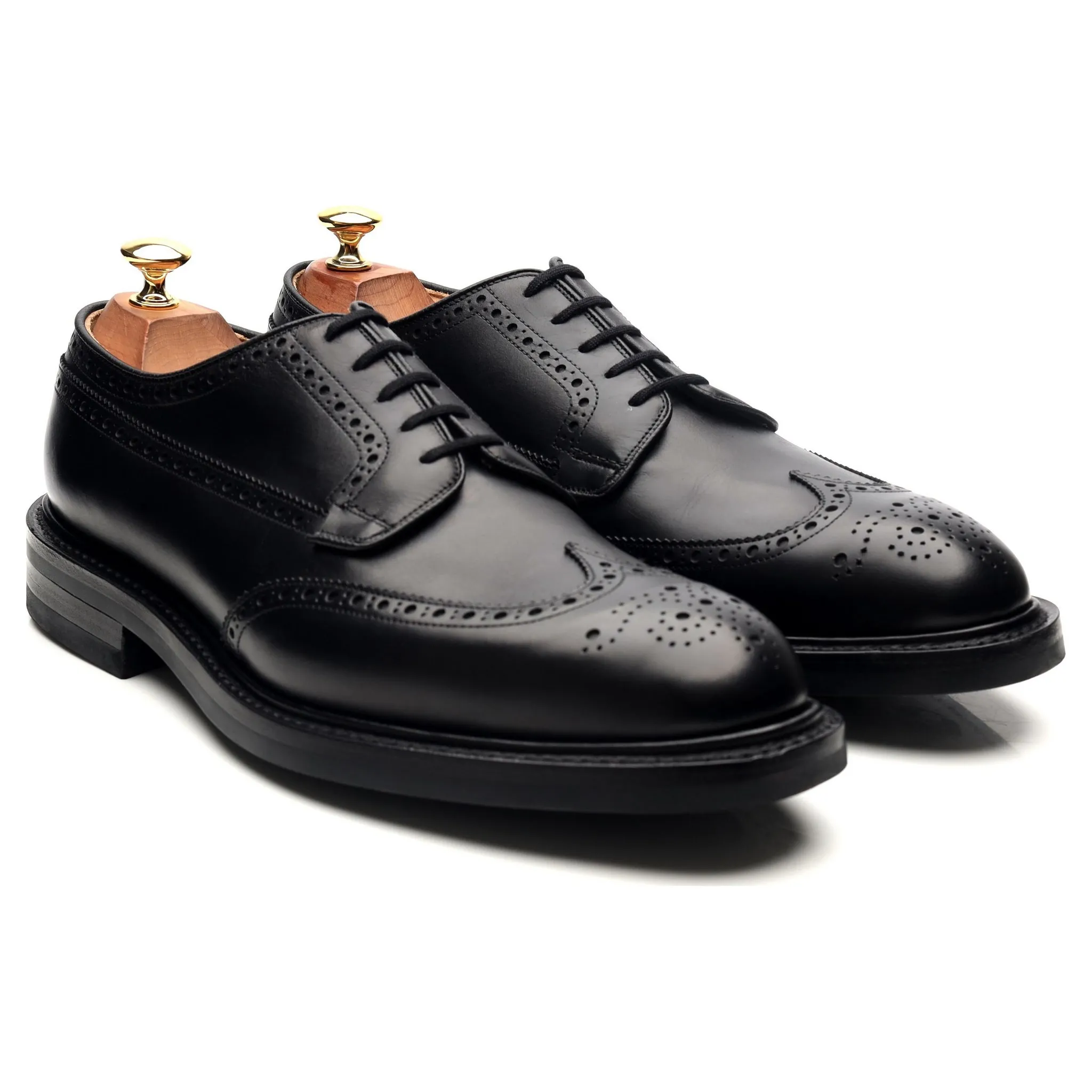 'Grafton' Black Leather Derby Brogues UK 9.5 G