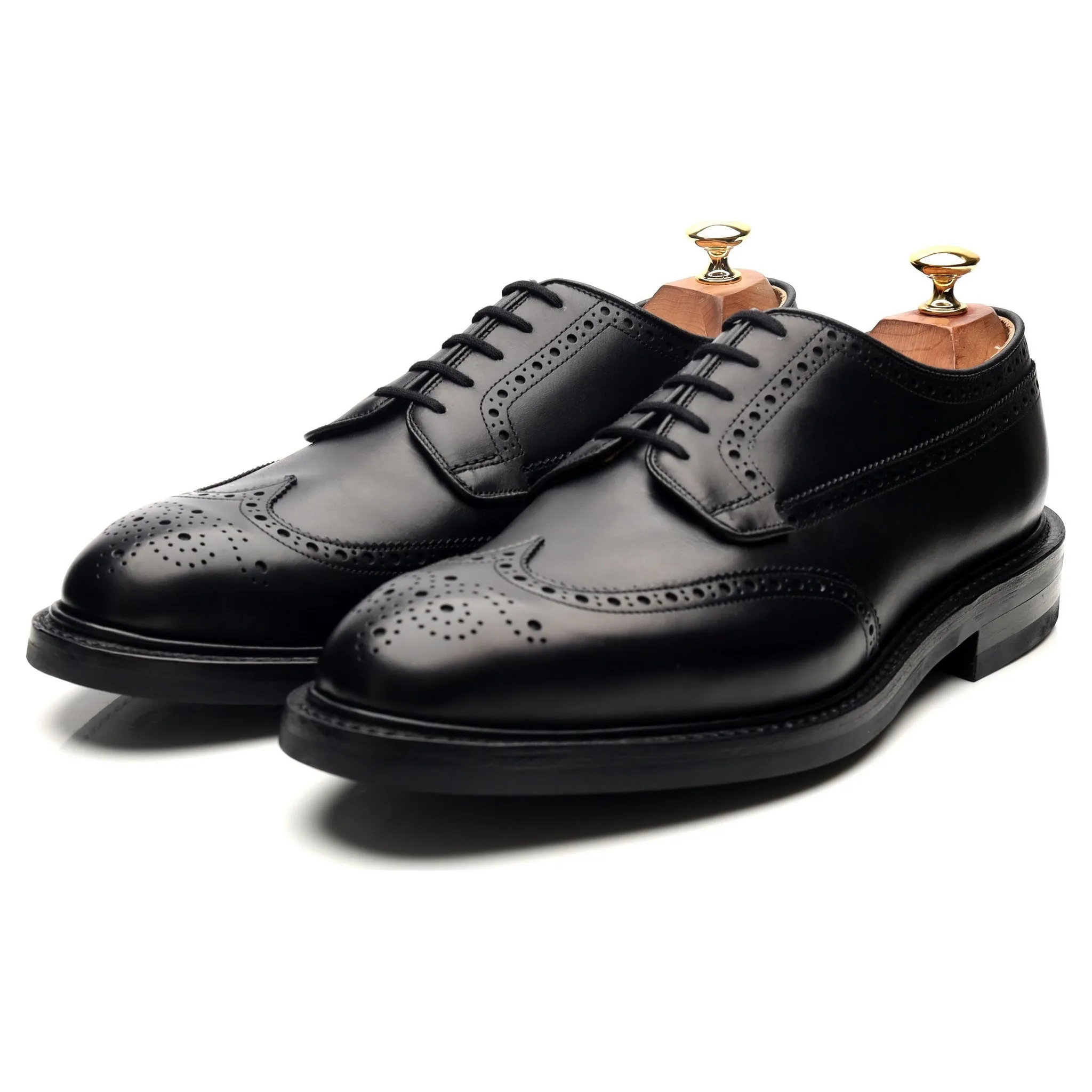 'Grafton' Black Leather Derby Brogues UK 9.5 G