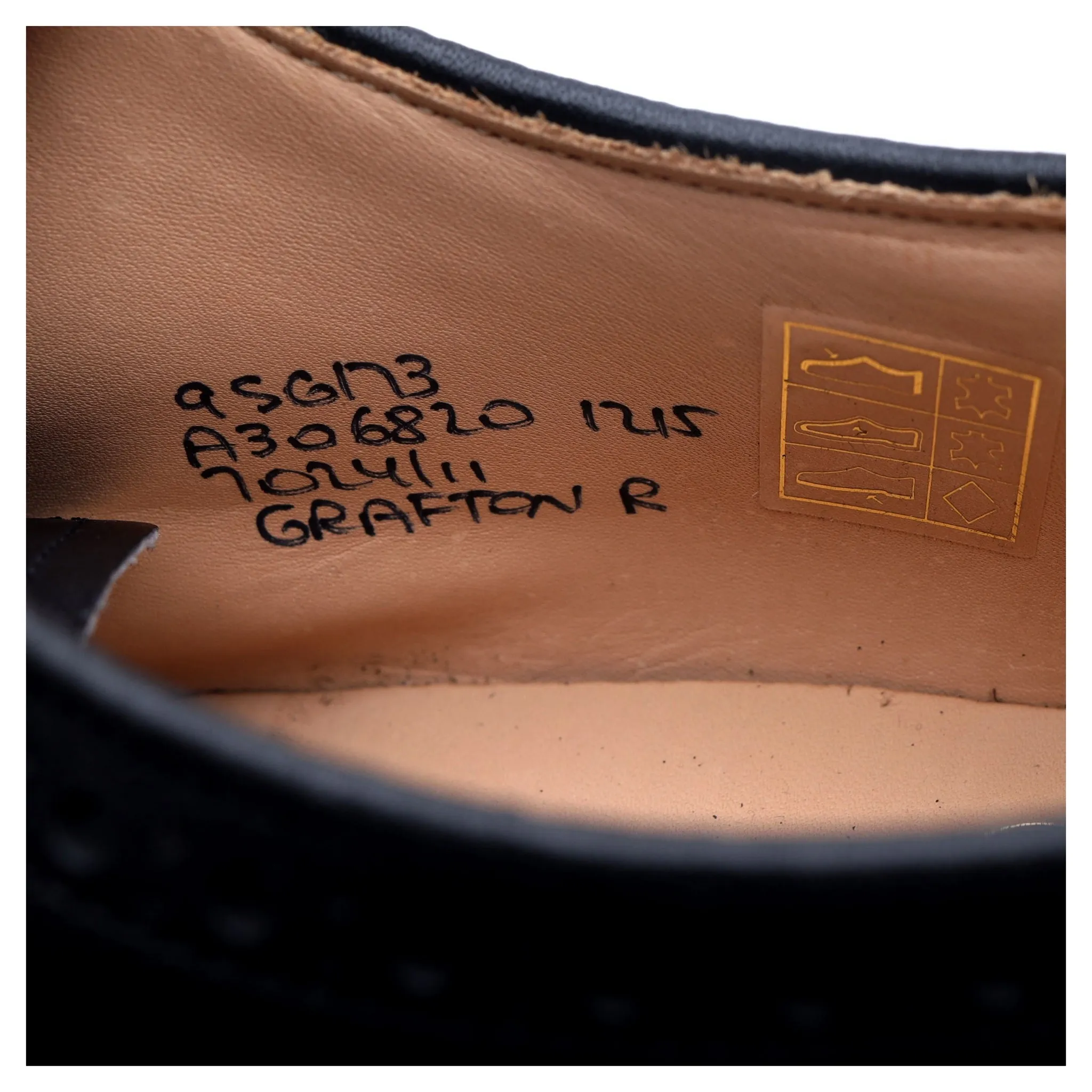 'Grafton' Black Leather Derby Brogues UK 9.5 G