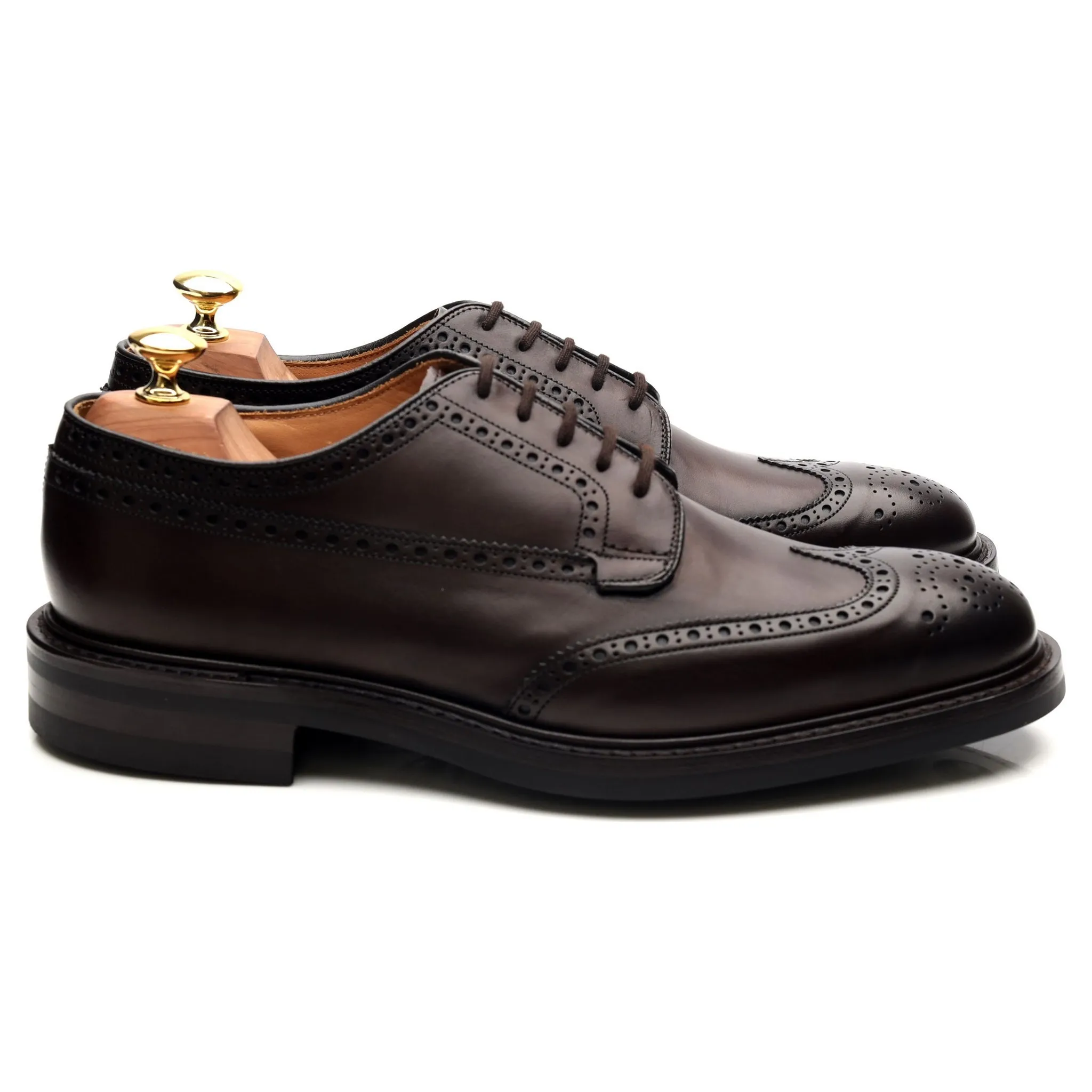 'Grafton' Dark Brown Leather Derby Brogues UK 8.5 F