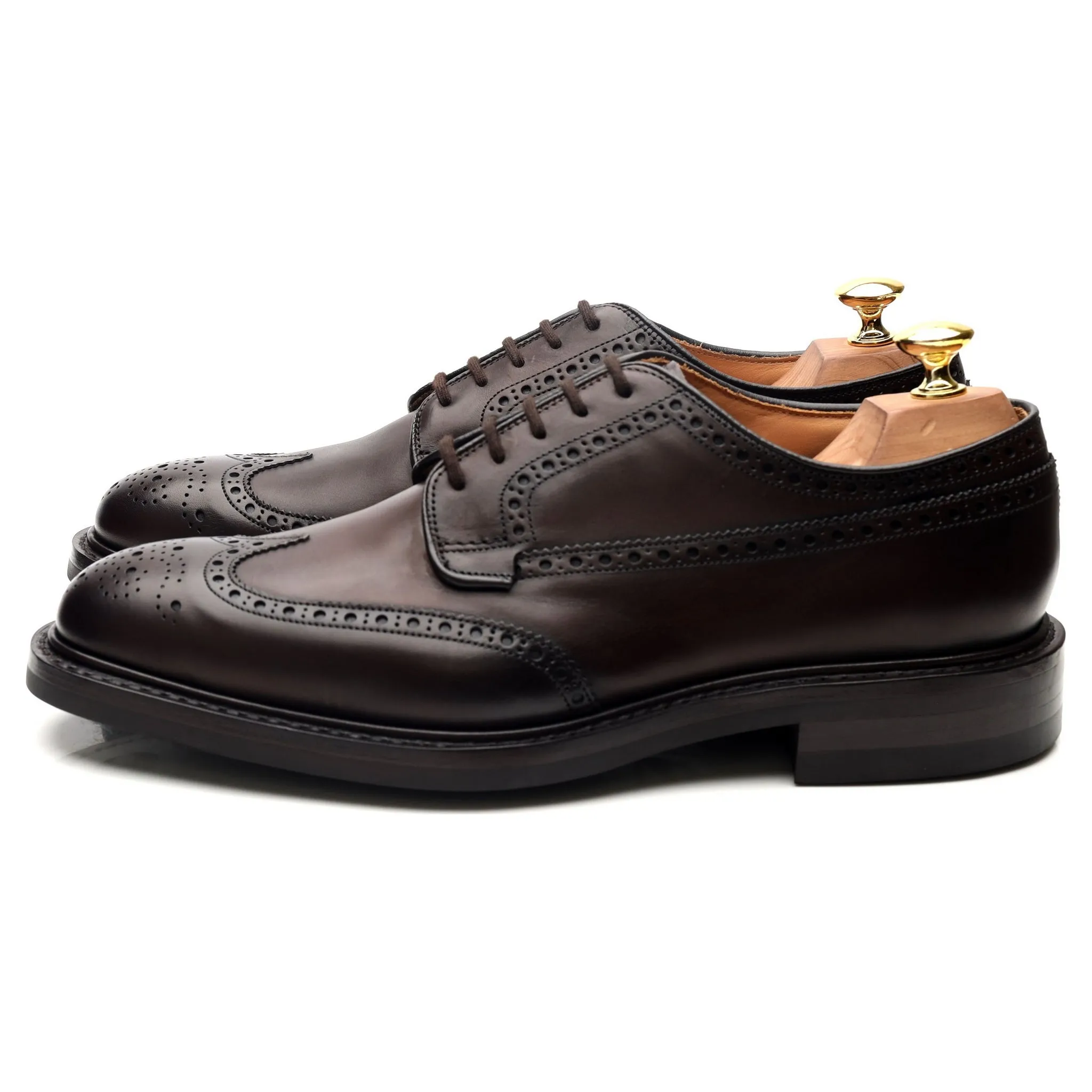 'Grafton' Dark Brown Leather Derby Brogues UK 8.5 F