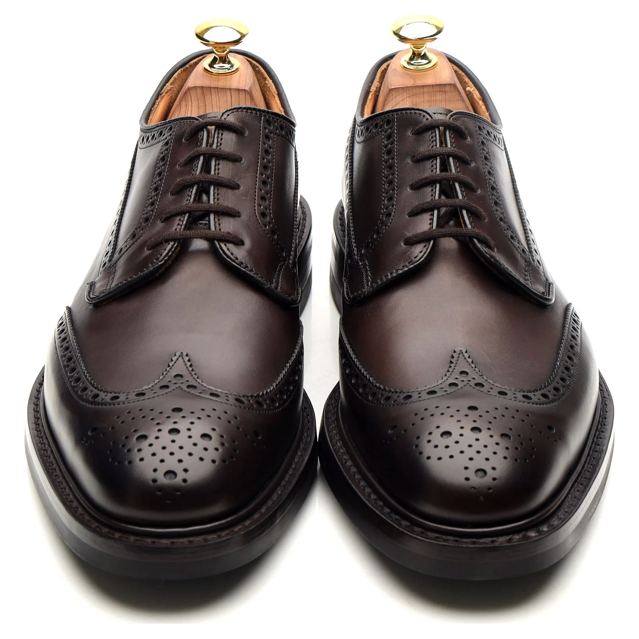 'Grafton' Dark Brown Leather Derby Brogues UK 8.5 F