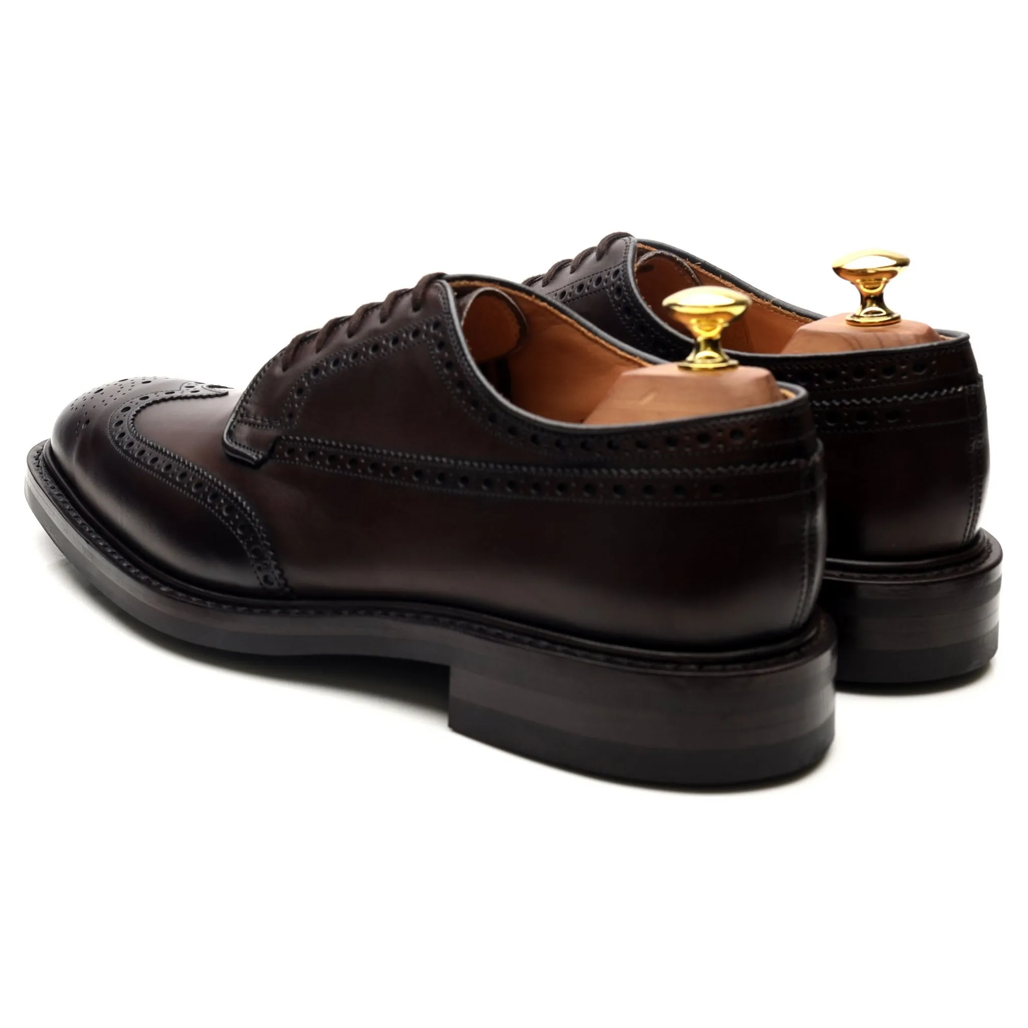 'Grafton' Dark Brown Leather Derby Brogues UK 8.5 F