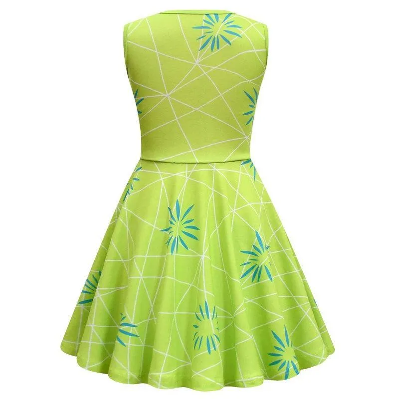 Halloween cosplay costumes Girl's sleeveless bow vest dress Geometric Floral Print Girl's Dress Stage performance movie role-playing costumes