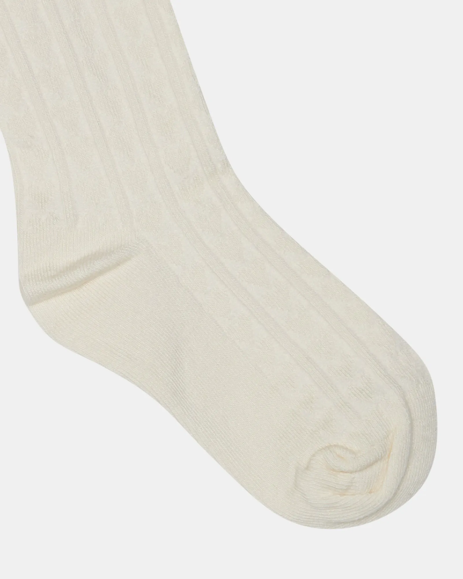 Heart Cable Cotton Tights II Cream
