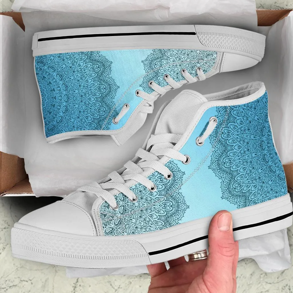 High Top Sneakers - Make It Mandala | Custom High Top Shoes, Patterned High Top Sneakers, High Top Sneakers for Women, Unisex Shoes