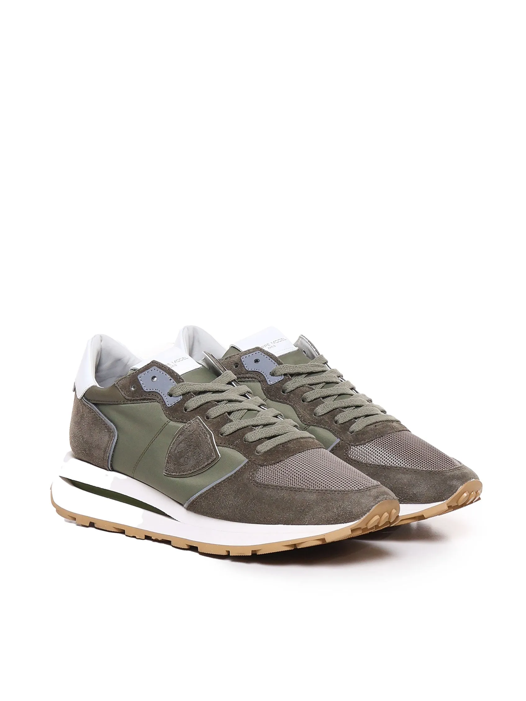 Khaki Green Technical Fabric Sneakers