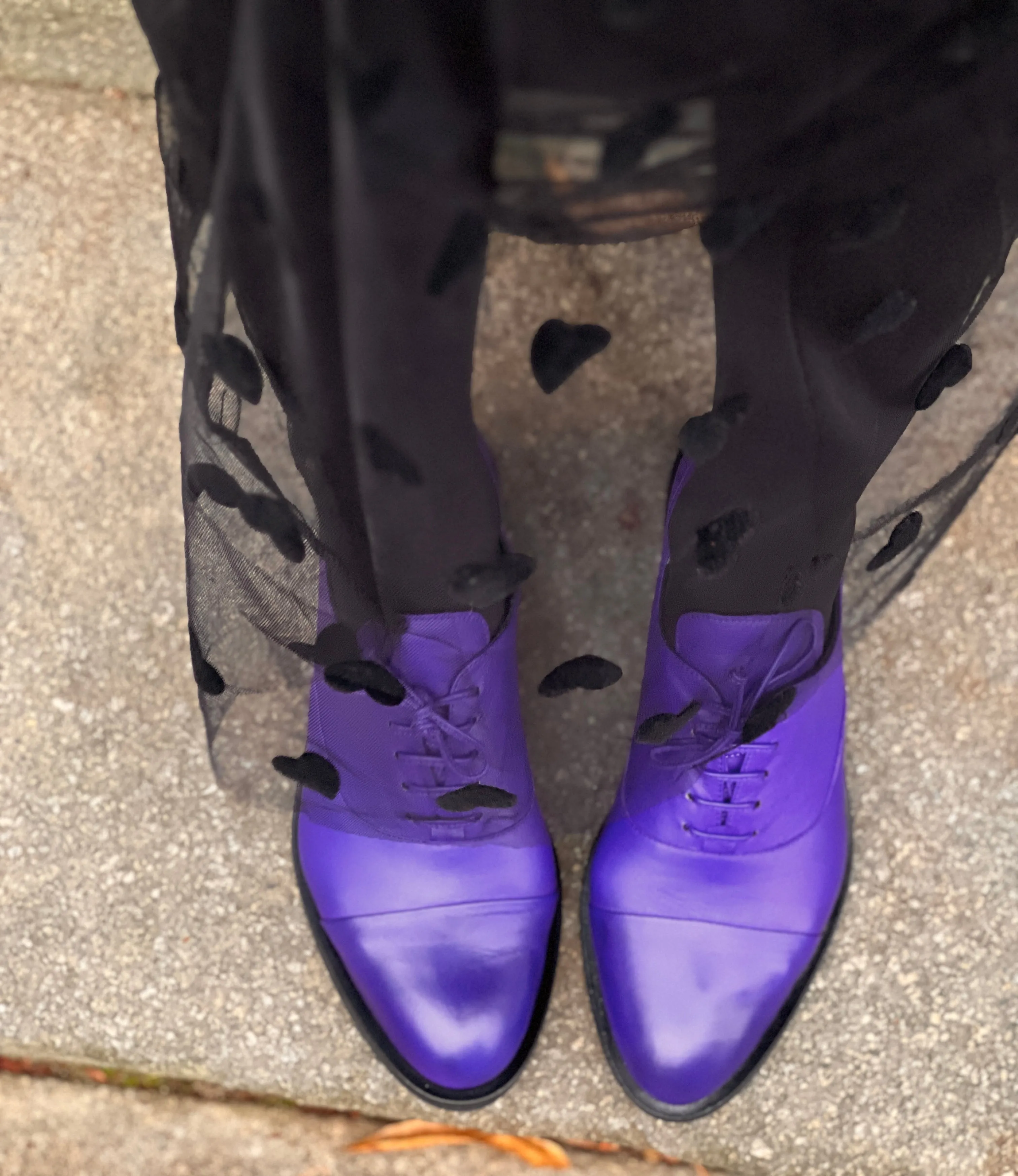Kim Violet scarpa bassa allacciata in nappa viola artigianale Toscana