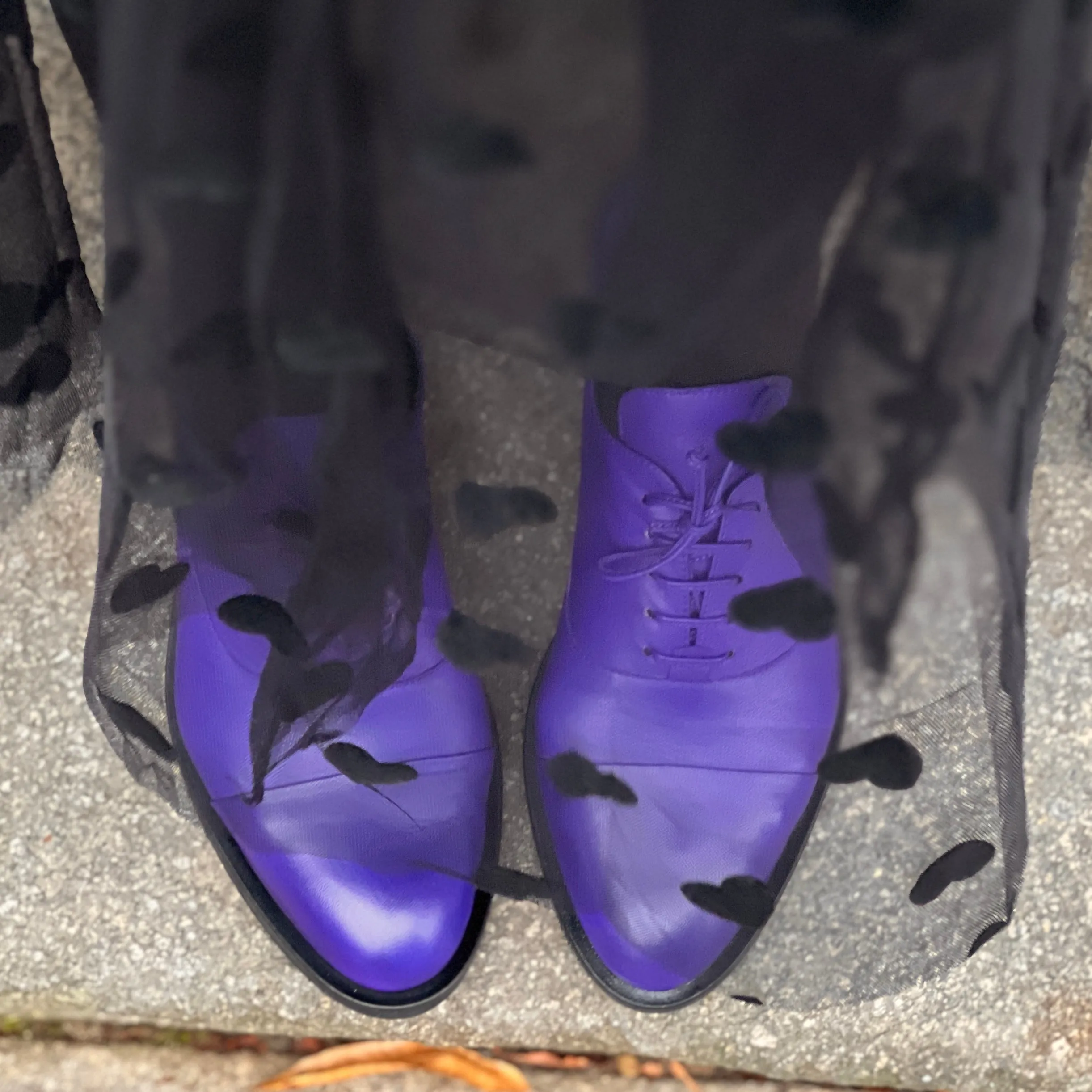 Kim Violet scarpa bassa allacciata in nappa viola artigianale Toscana