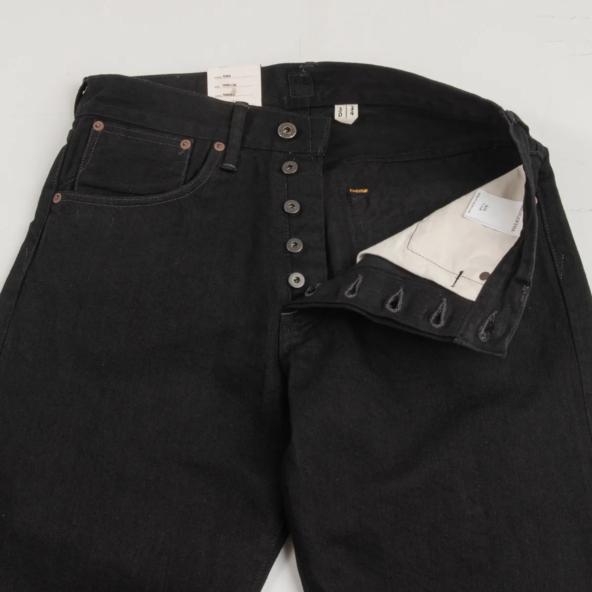 Kirk Straight Fit - 14oz Gunpowder Black Selvedge Rinsed