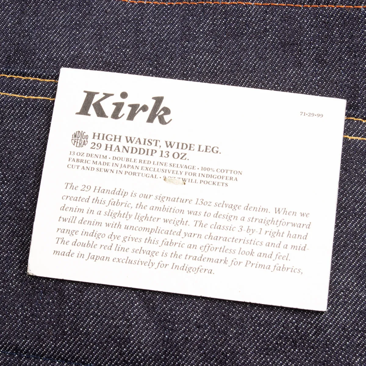 Kirk Straight Fit - 29 Hand Dip 13oz Selvedge