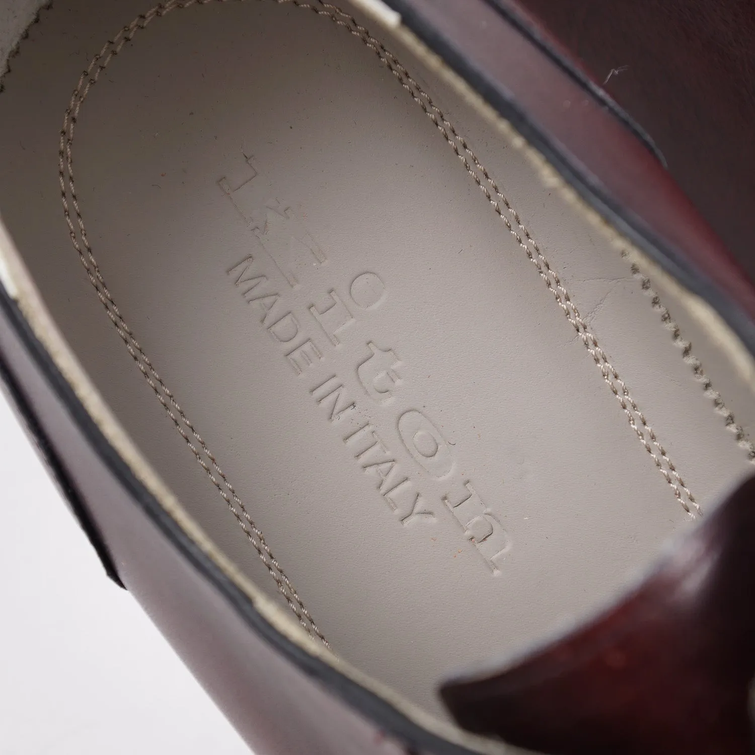 Kiton Burgundy Calf Leather Oxford