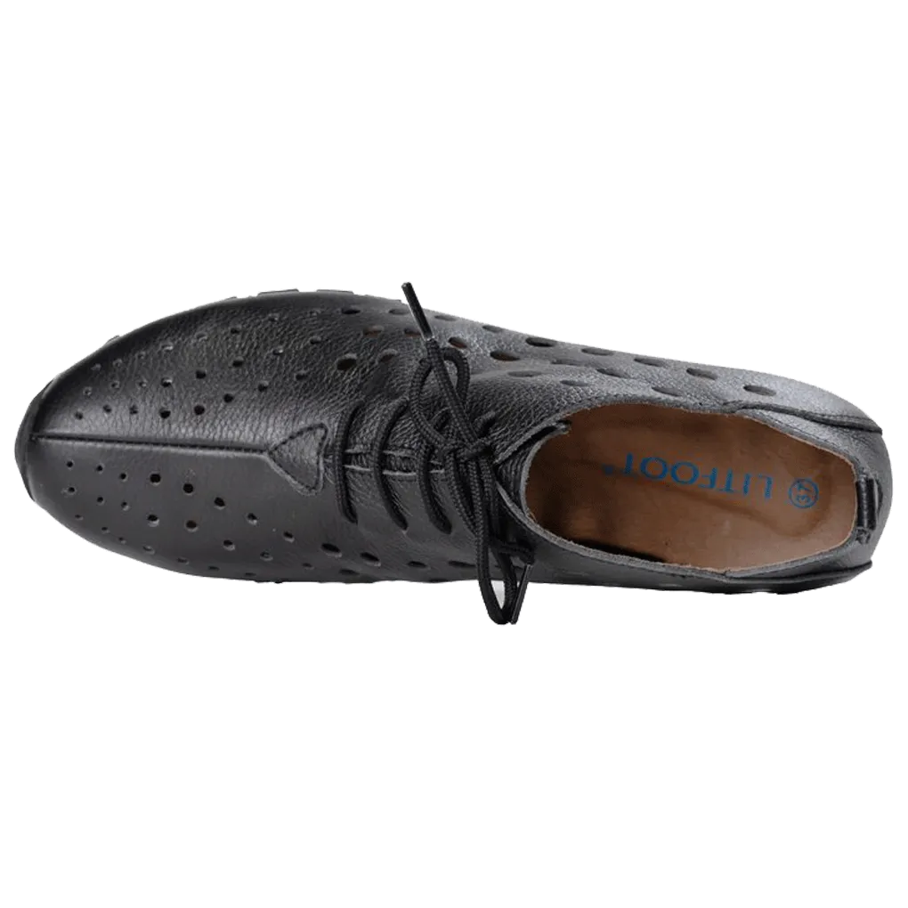 Litfoot Women's Oxford LF9010 Black Leather