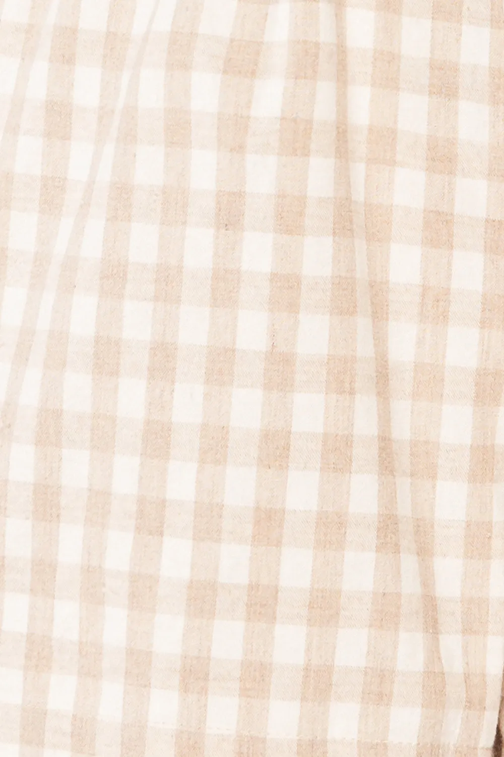 Macari Cream | Checkered High-Waisted Shorts