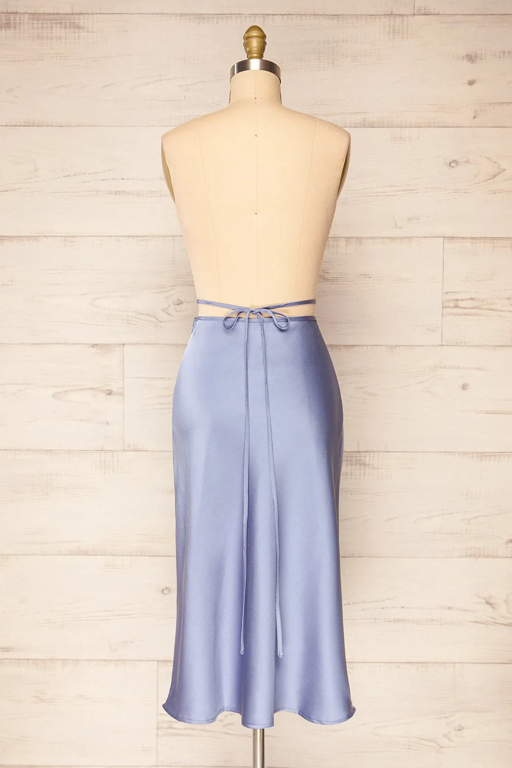 Maddie Blue | Satin Midi Skirt