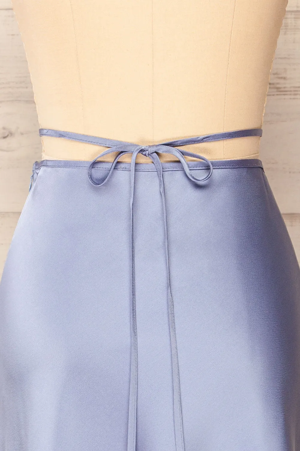 Maddie Blue | Satin Midi Skirt