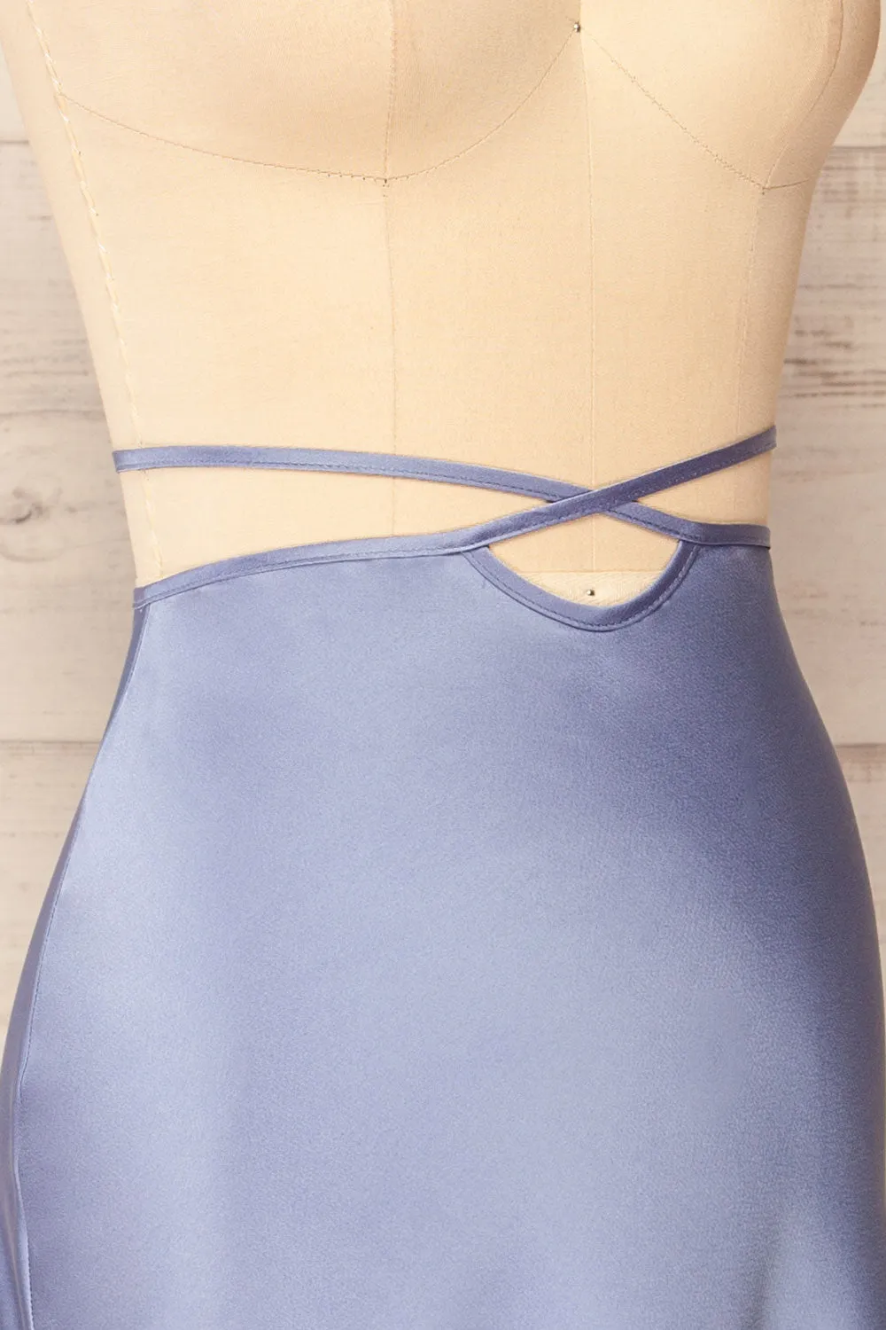 Maddie Blue | Satin Midi Skirt