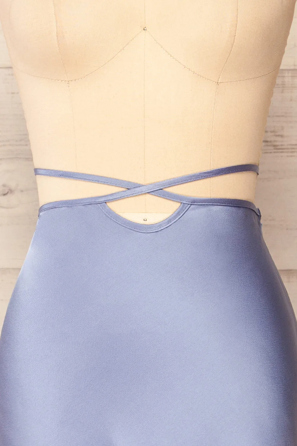 Maddie Blue | Satin Midi Skirt