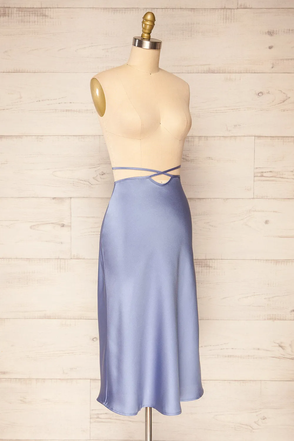 Maddie Blue | Satin Midi Skirt