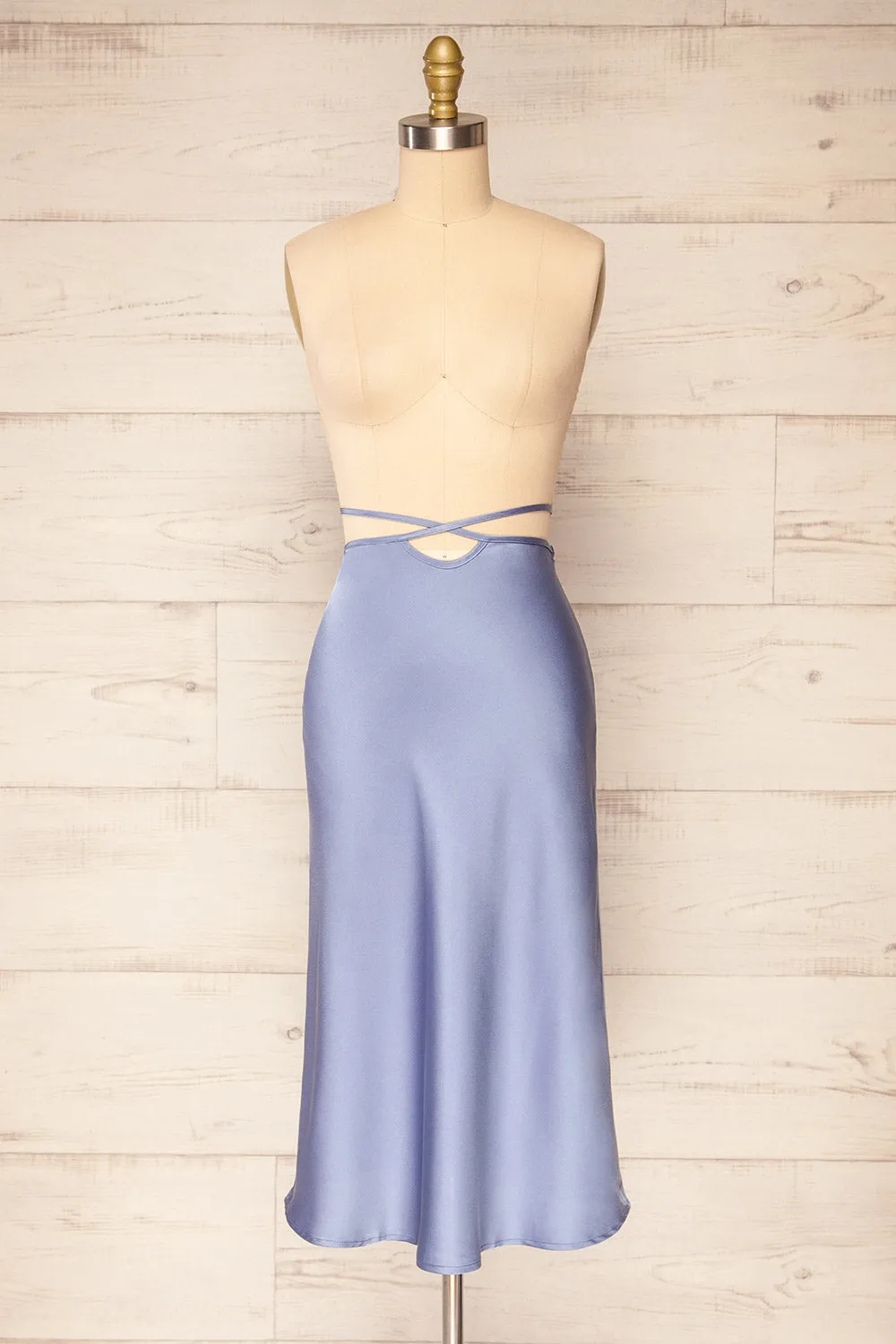 Maddie Blue | Satin Midi Skirt